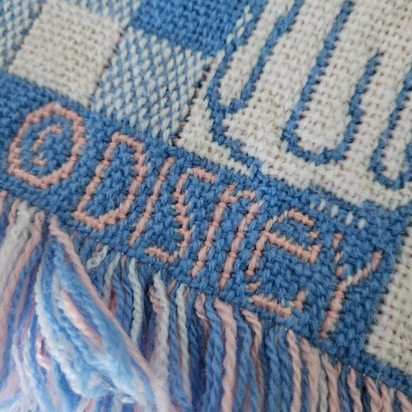 Disney Woven Knit Baby Blanket Mickey Mouse Minnie Donald Duck Pluto Vintage - Picture 10 of 14